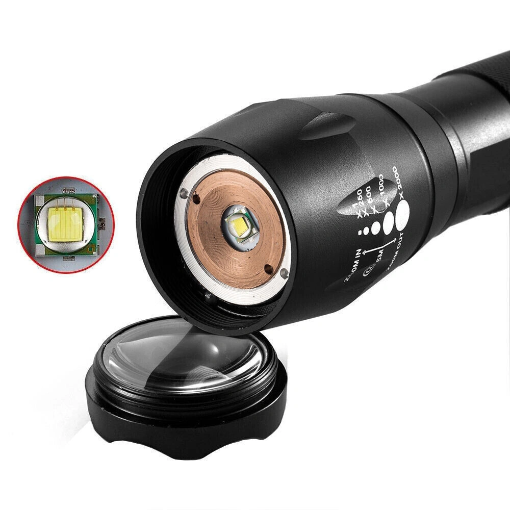 4 Pack USB Rechargeable LED Flashlight Adjustable Focus 5-Mode Outdoor with Battery Charger view 3