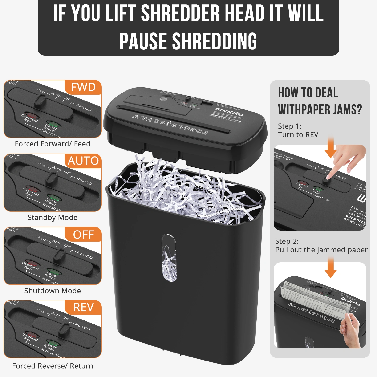 10-Sheet Strip Cut Paper Shredder, P-2 Security Level, 3.17-Gallon Basket, CD Credit Card Shredder, ETL Certified, Jam-Proof view 5