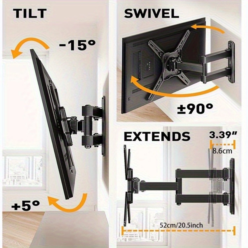 Swivel TV Wall Mount Bracket for 26 32 40 42 50 52 55 Inch 3D LCD LED Plasma Television Full Motion tilting UK