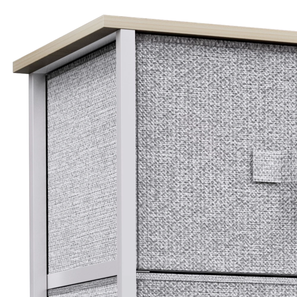 8 Drawers Dresser Chest of Drawers for Fabric Storage Dressers for Living Room Light Gray view 4