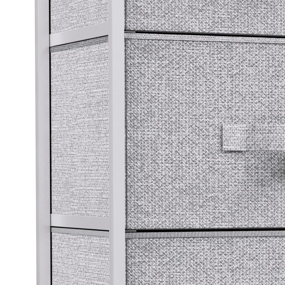8 Drawers Dresser Chest of Drawers for Fabric Storage Dressers for Living Room Light Gray view 5