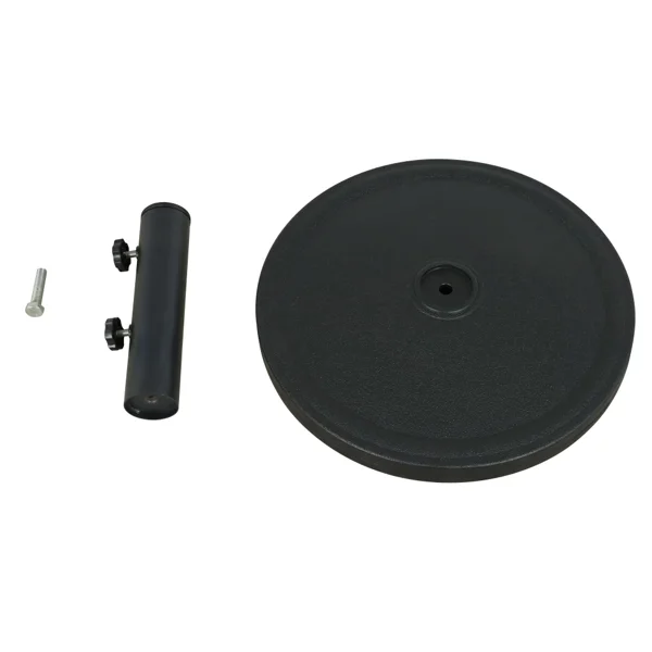 Outdoor 26lb Steel Round Umbrella Base, Black Finish view 4