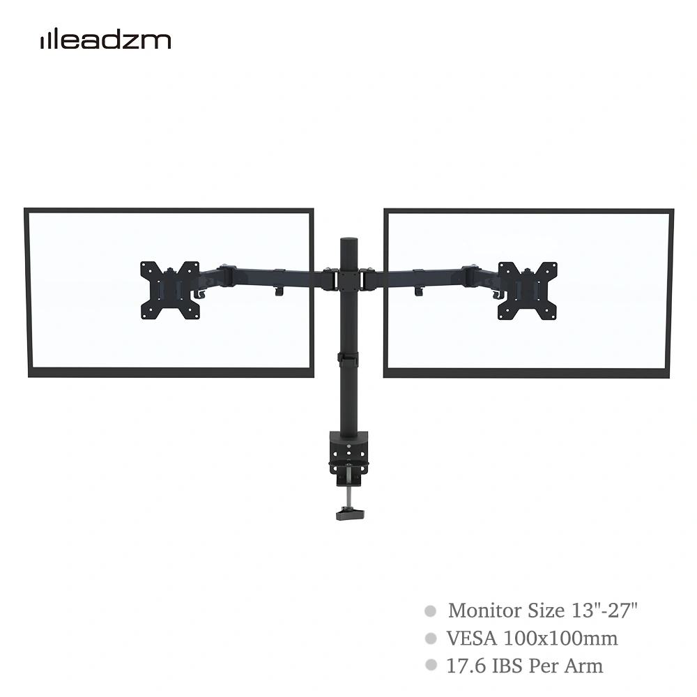 13-27 Inch Double Pendulum TV Stand TSNS-03, Large Base 8kg, VESA 100x100, 90° Tilt, 360° Rotation
