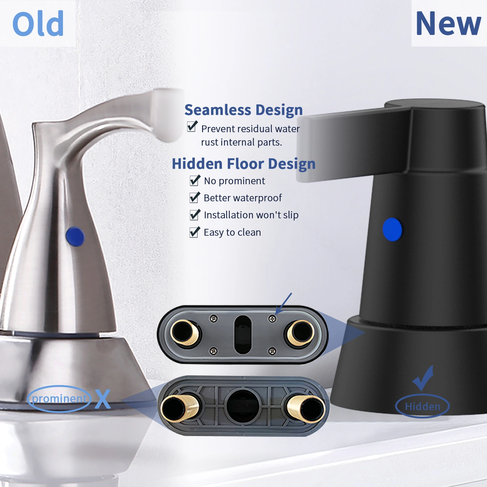 Bathroom Faucet Matte Black 2-Handle Bathroom Sink Faucet 360 Degree High Arc Swivel Spout Centerset 4 Inch Vanity Faucet Bathroom Faucet 3 Holes[Unable ship on weekends, TK/TEMU only for pickup, only TX10643 warehouse supports GOFO] view 5