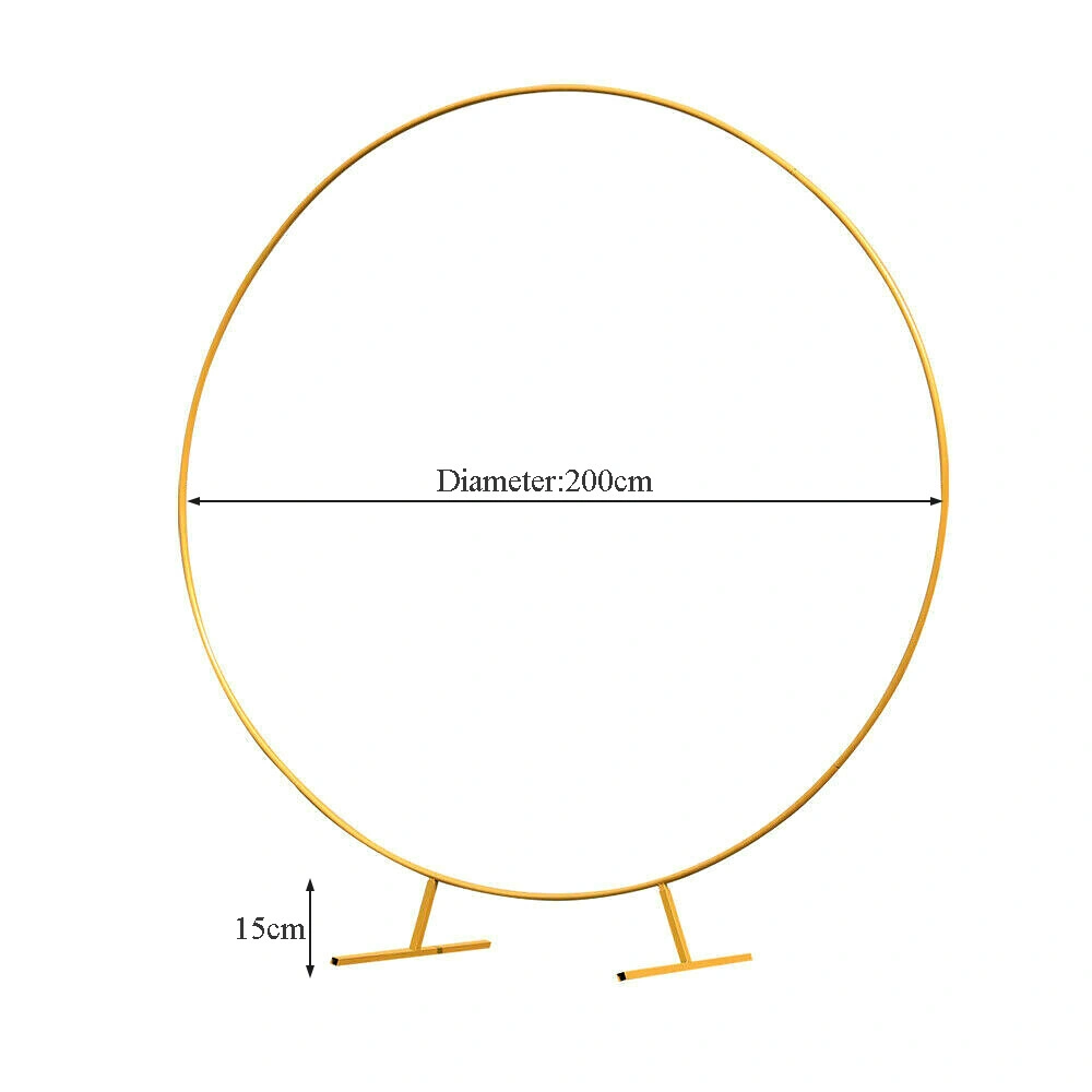 2M Round Gold Balloon Arch Backdrop Stand Frame Flower Display for Wedding Party Decor view 3
