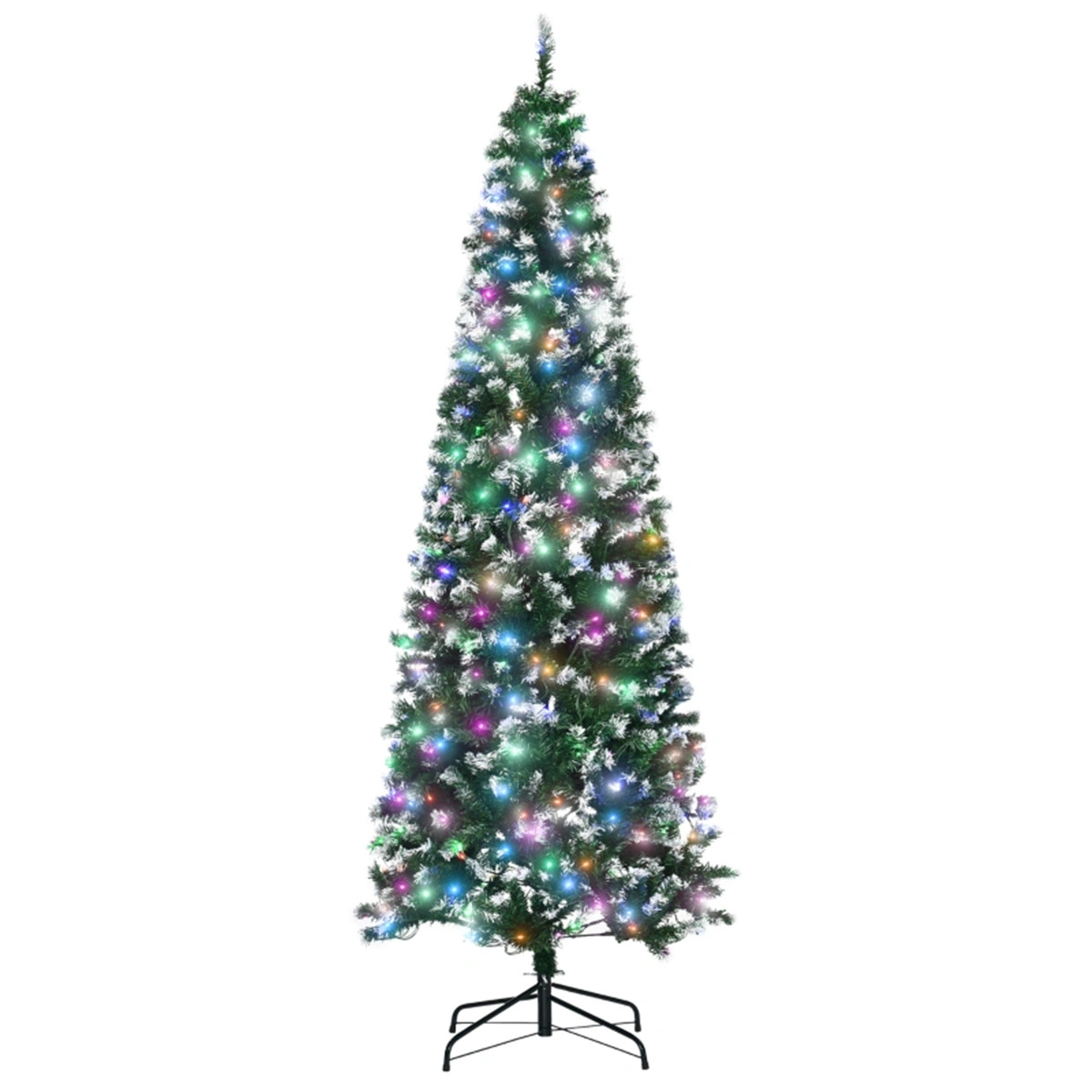 7 Ft Artificial Christmas Tree, Full Body Hinged Branches, Indoor Outdoor Holiday Decor, Easy Assembly, Stand Included