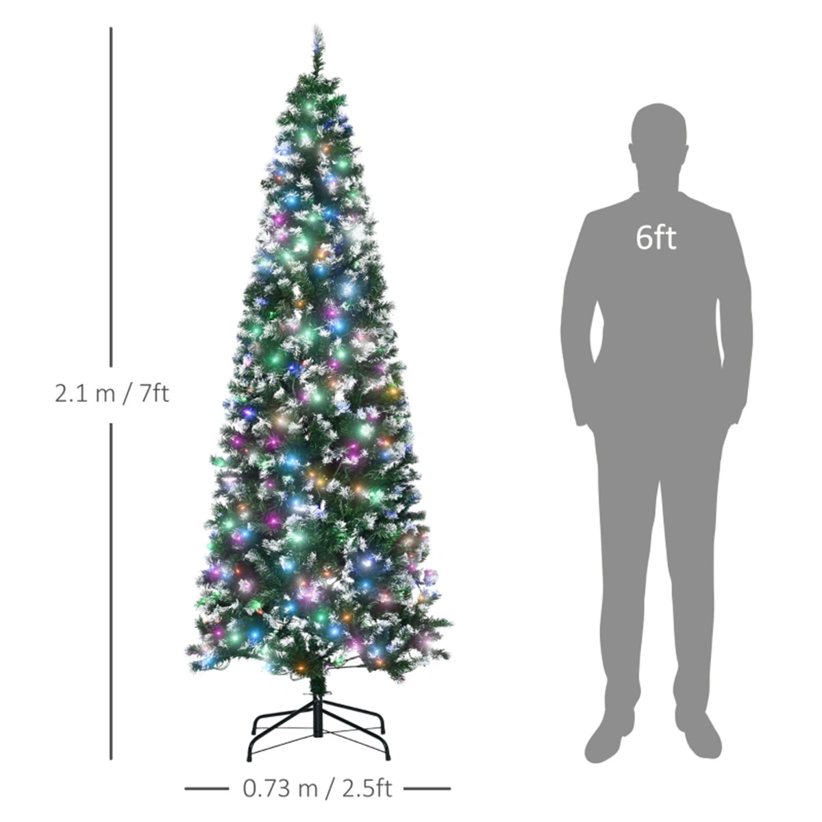 7 Ft Artificial Christmas Tree, Full Body Hinged Branches, Indoor Outdoor Holiday Decor, Easy Assembly, Stand Included view 3