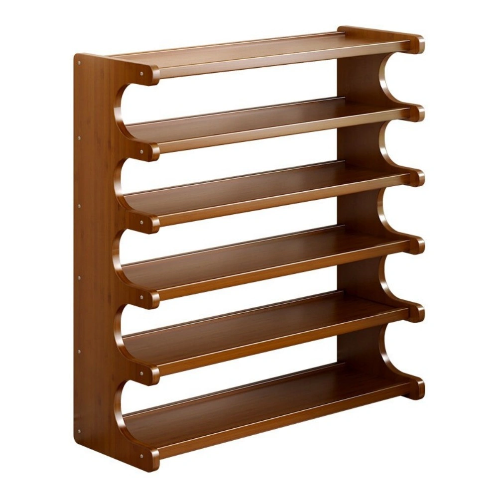 6 Tier Wooden Shoe Rack Cabinet with Storage Shelves, Tall Footwear Organizer Stand for Entryway UK view 3