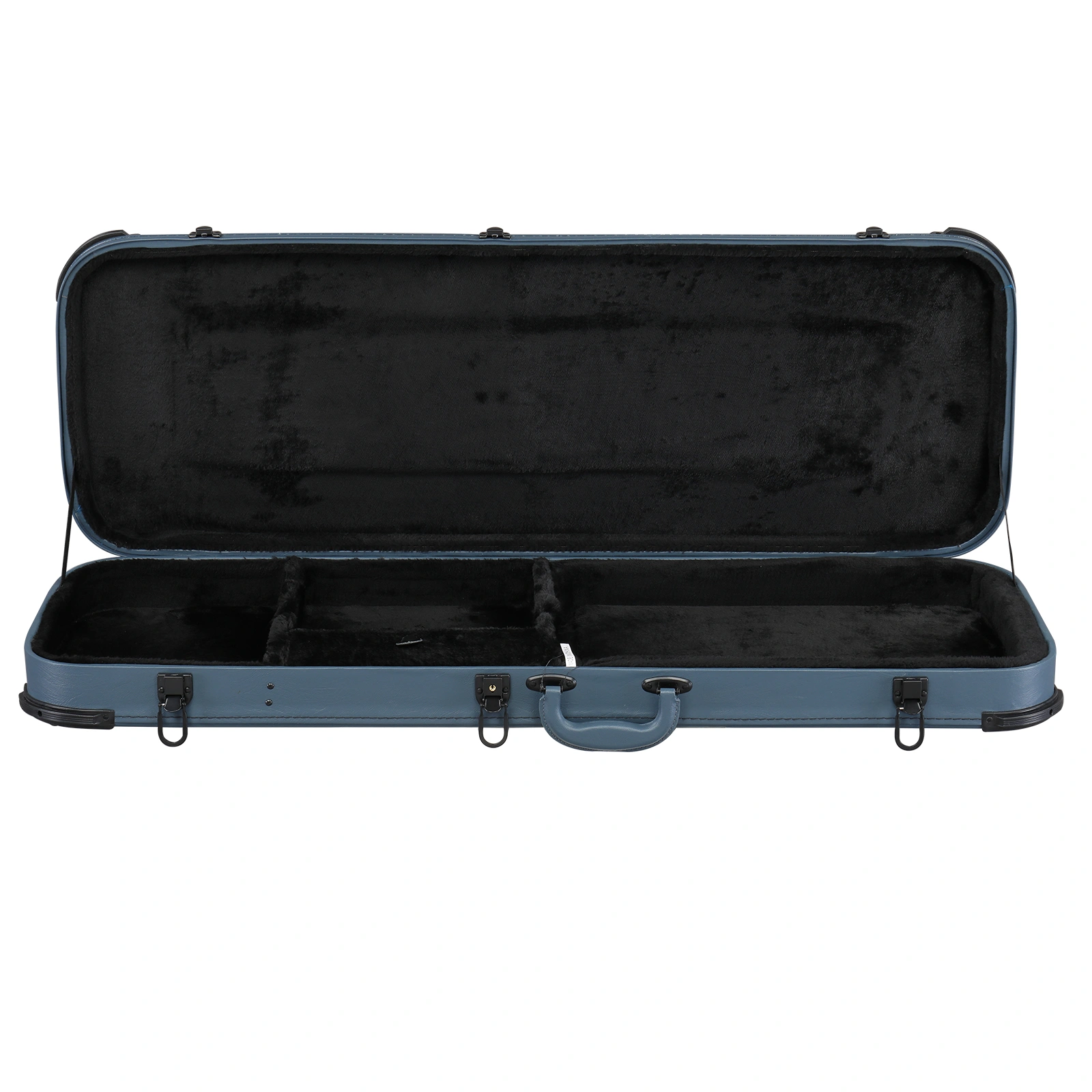 Electric Guitar Square PU Hard Case with Protective Sleeve Fits ST TL Burning fire 170 Style Electric Guitar Blue view 3
