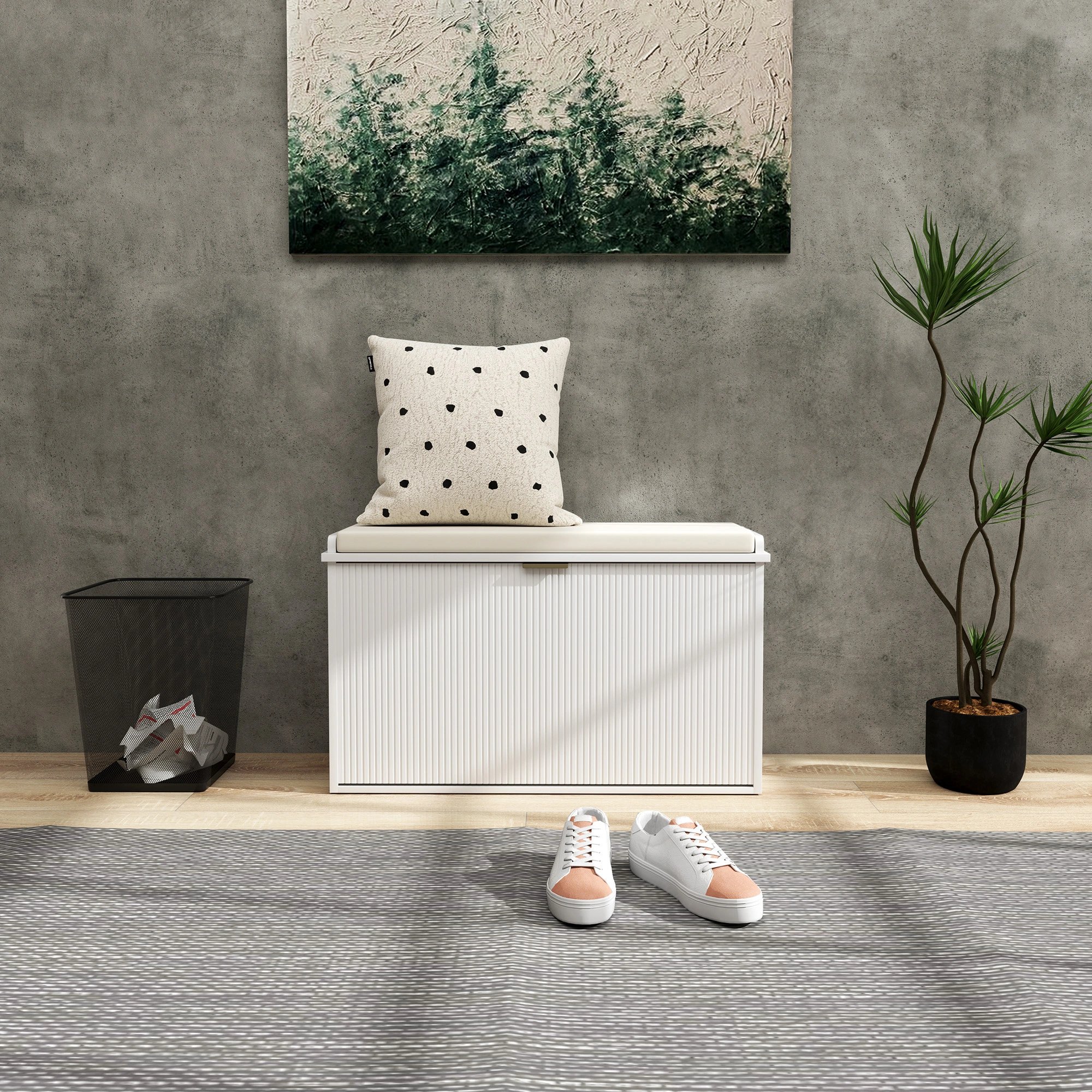 Shoe Storage Cabinet, Tall Entryway Organizer with Doors, Space-Saving Hallway Shoe Rack for Living Room, Bedroom, Mudroom