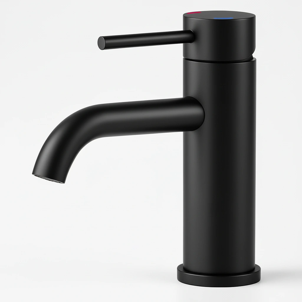 Single Handle Bathroom Faucet Lavatory Faucet Stainless Steel Single Hole-T10, Matte Black