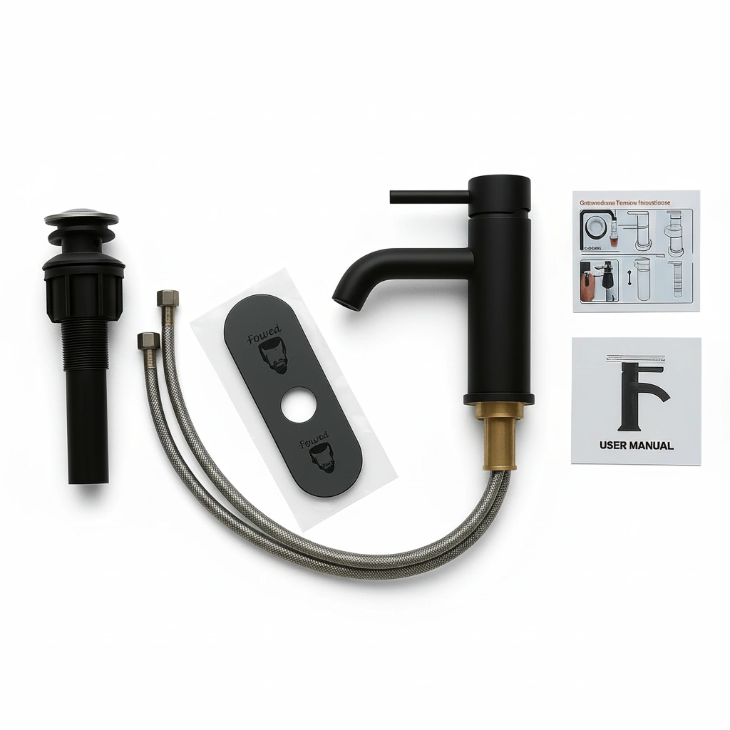 Single Handle Bathroom Faucet Lavatory Faucet Stainless Steel Single Hole-T10, Matte Black view 10