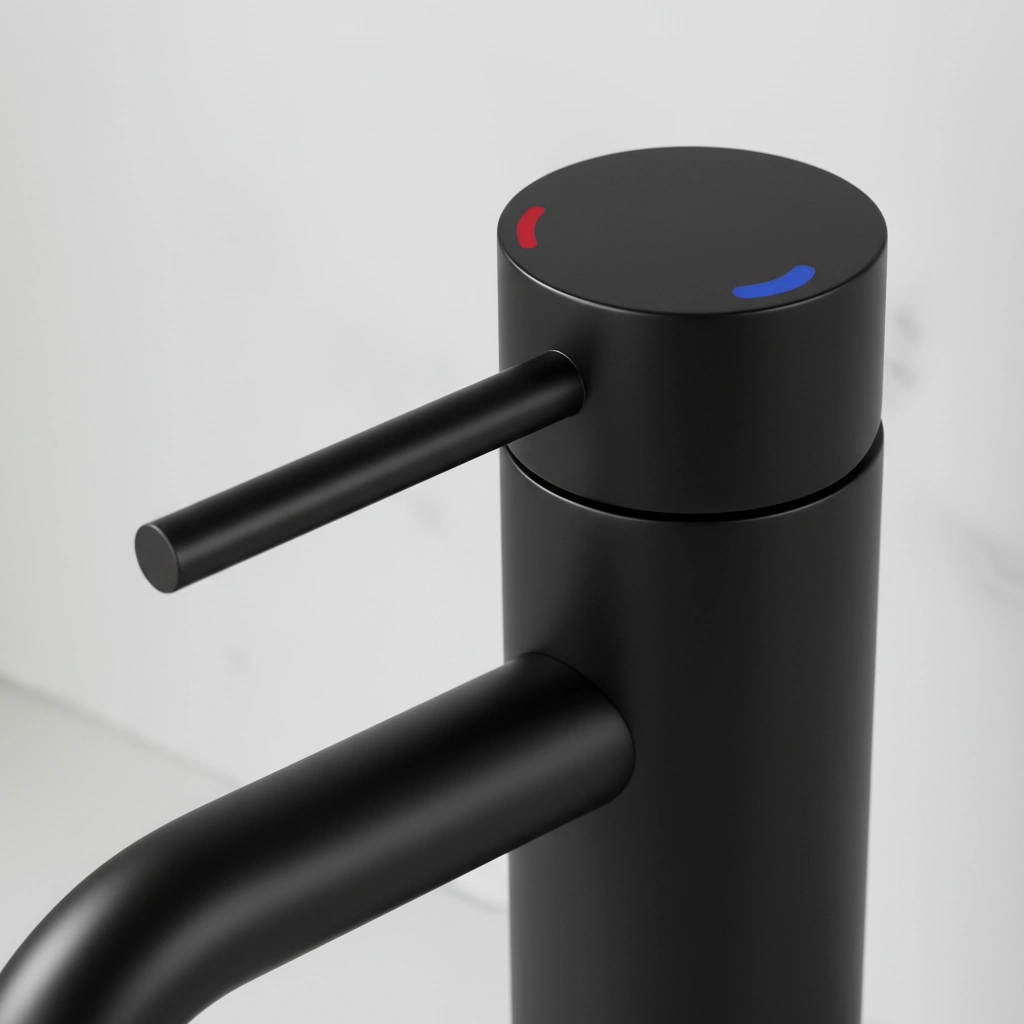 Single Handle Bathroom Faucet Lavatory Faucet Stainless Steel Single Hole-T10, Matte Black view 4