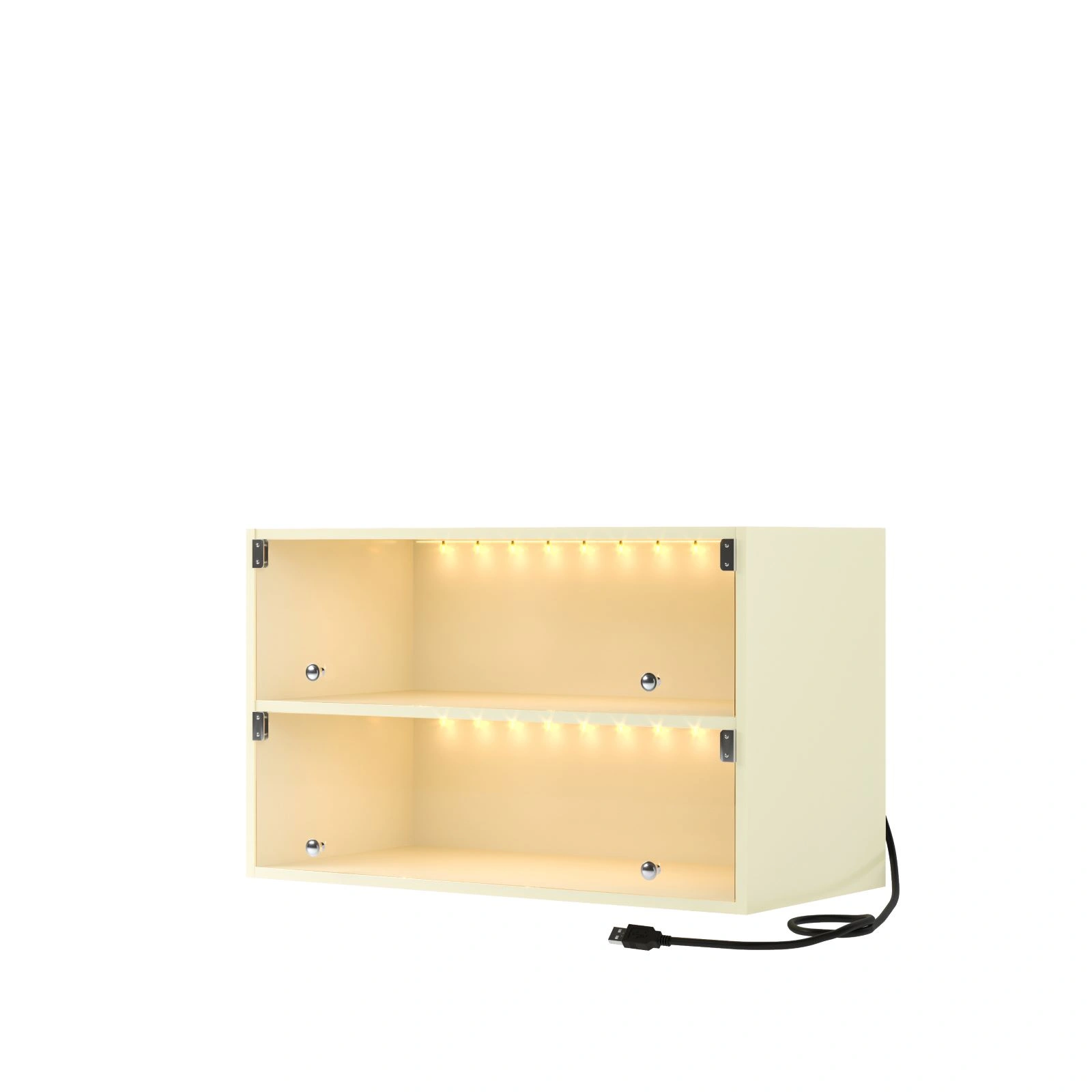 Off white Glass Door Shoe Box Shoe Storage Cabinet For Sneakers With RGB Led Light (1 Piece box)