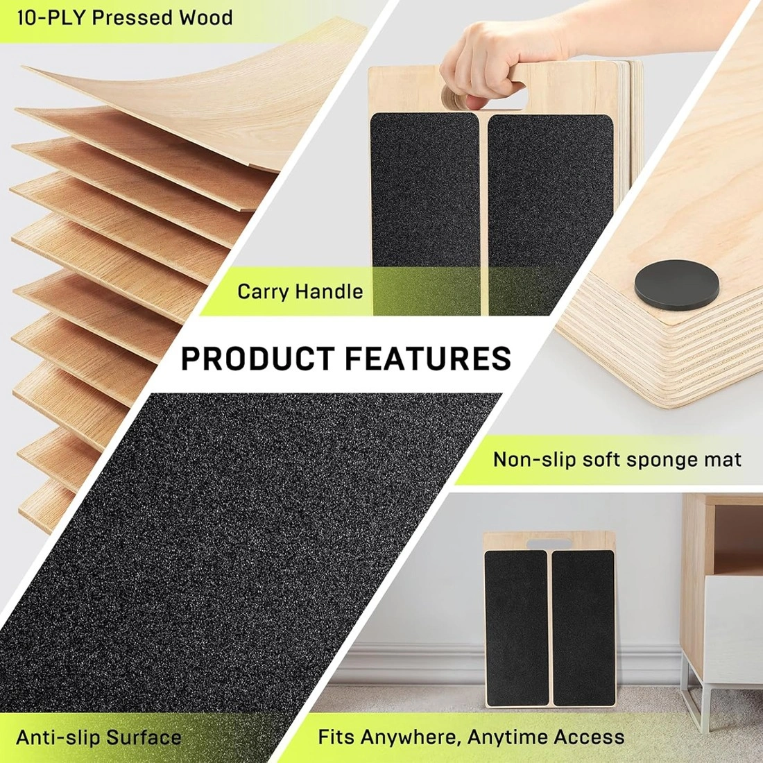 Wooden Slant Board Calf Stretcher - Folded Yoga Workout Incline Board for UK view 5