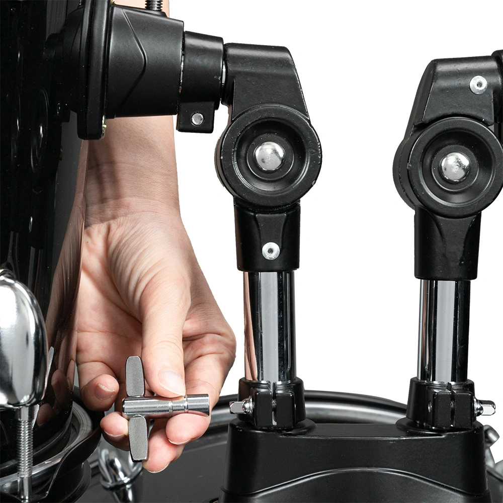 Full Size Adult Drum Set 5-Piece Black with Bass Drum, two Tom Drum, Snare Drum, Floor Tom, 16" Ride Cymbal, 14" Hi-hat Cymbals, Stool, Drum Pedal, Sticks view 13