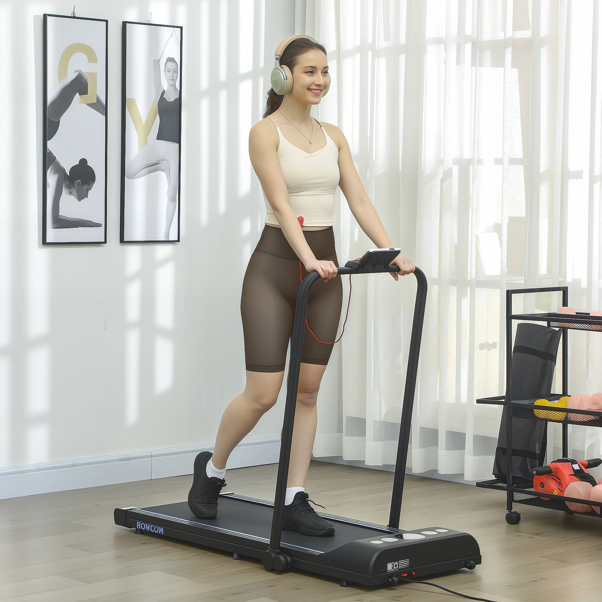 Electric Walking Treadmill Under Desk, Portable Folding Exercise Machine for Home Office view 3
