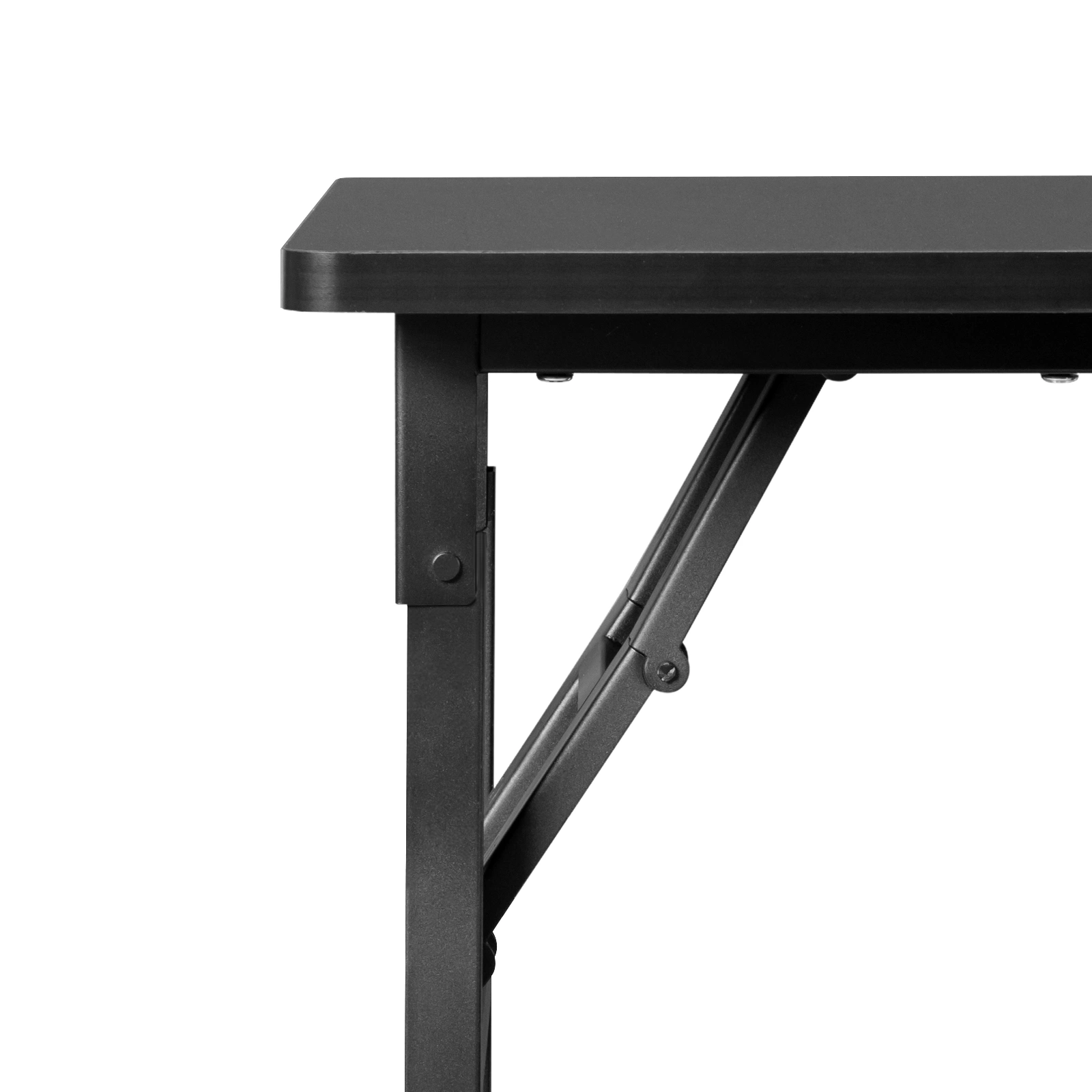 Black MDF Folding Nail Desk with 2 Drawers, Cabinet Door & Storage Shelf view 6