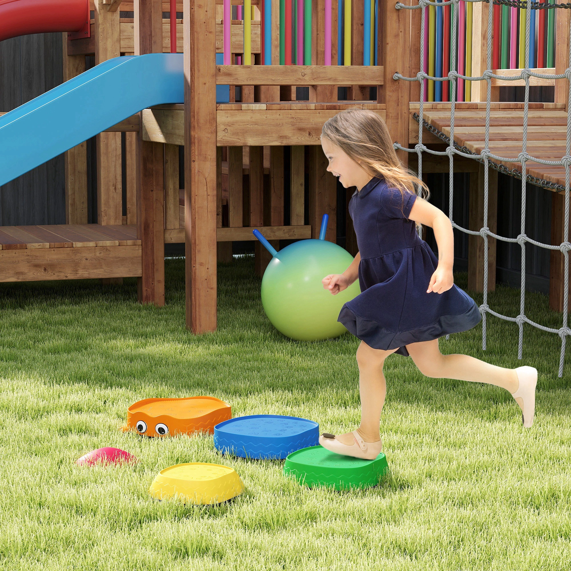 Balance Stepping Stones for Kids, Indoor Outdoor Sensory Motor Skills Development Play Equipments