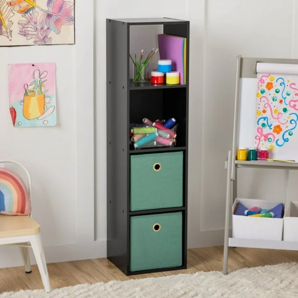 4 Cube Vertical Storage Organizer, Black (Shipment from Walmart)