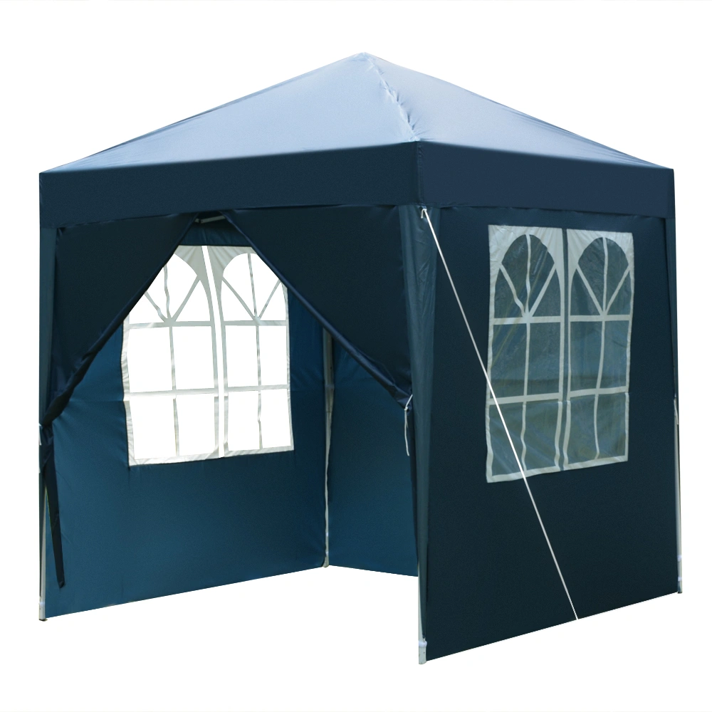 2 x 2m Two Doors & Two Windows Practical Waterproof Right-Angle Folding Tent Blue view 12