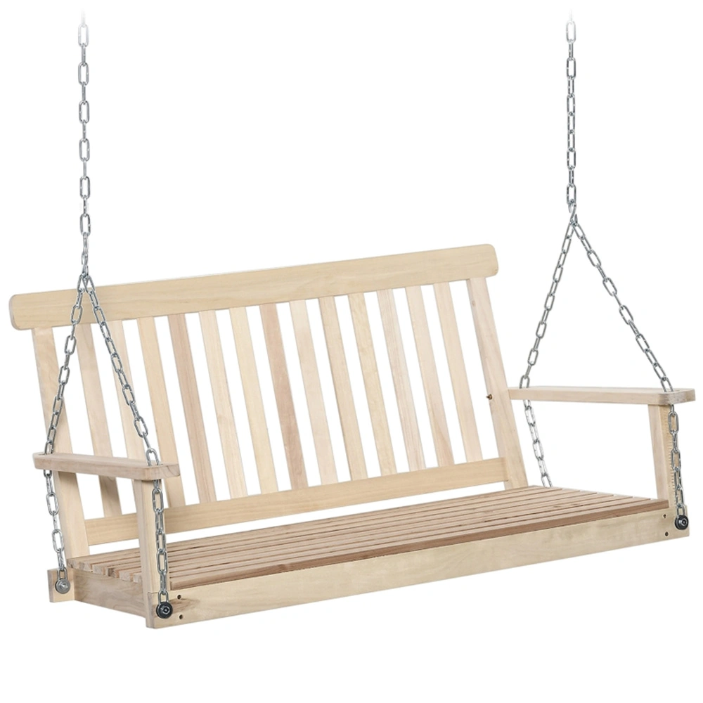 Outdoor Patio Swing Chair - 2-3 Seater Garden Hanging Swing Seat with Canopy, Weather-Resistant Fabric, Steel Frame for Deck Yards