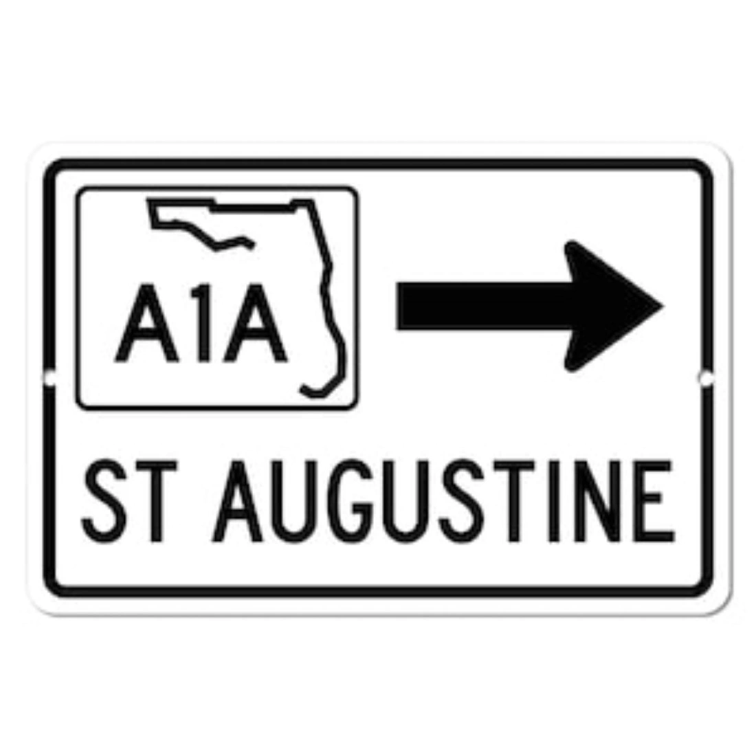 St Augustine Florida A1A Highway Metal Road Sign - Vintage Distressed Souvenir Wall view 6
