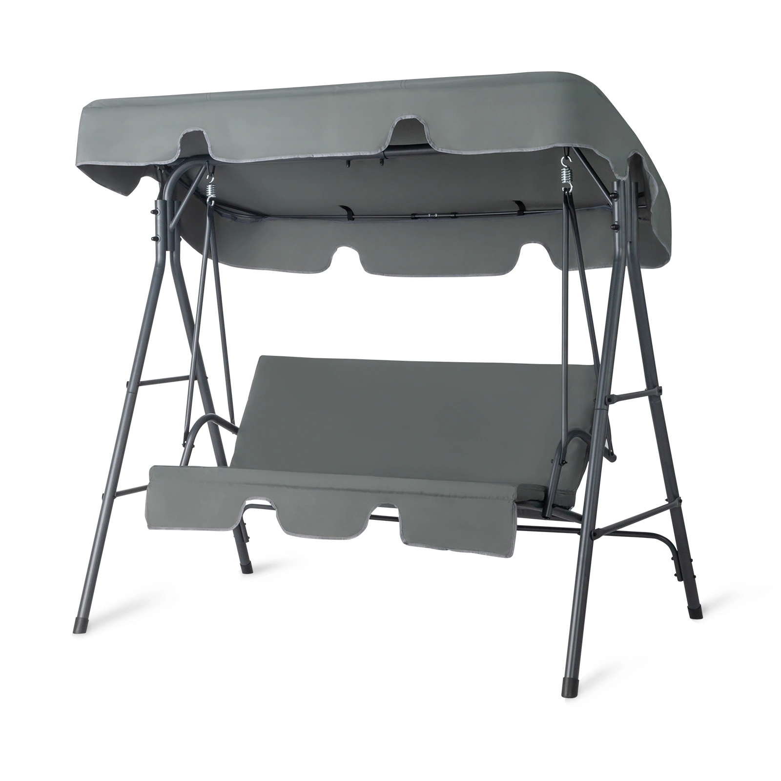 68*43*60 inch Dark Gray KD Style with Cushion Canopy Iron Oxford Fabric 250kg Iron Swing Set
