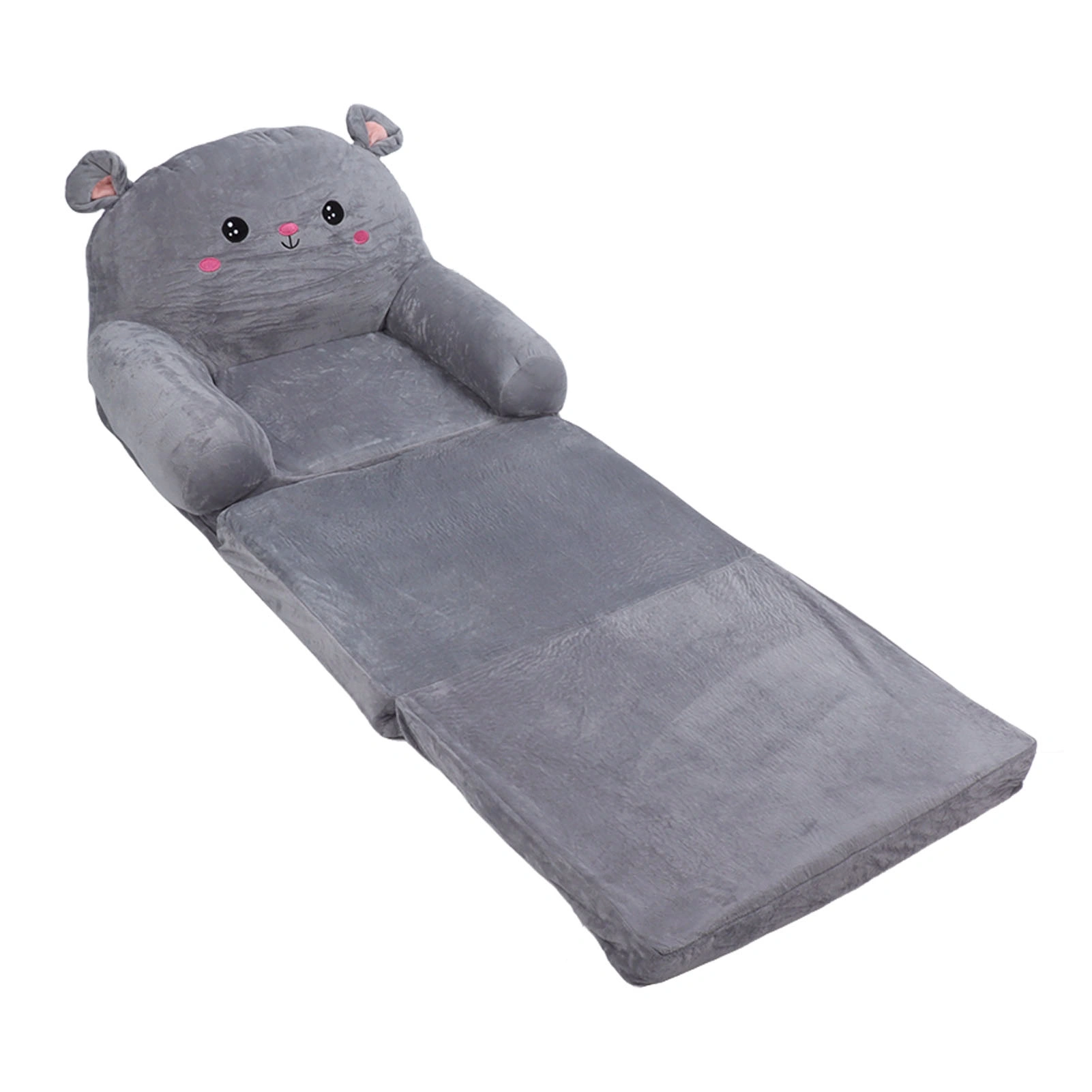 2 in 1 Cartoon Children Folding Sofa, Cloth & Sponge Fill, Ventilated Flip Open Seat for Baby Kids, 3 Layers view 3