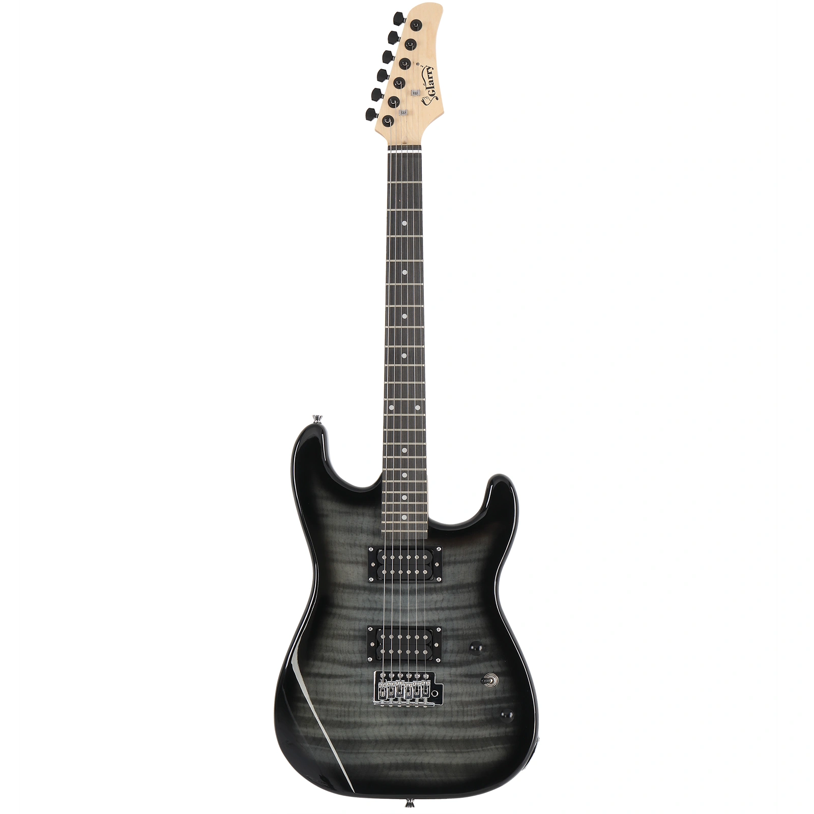 GST Electric Guitar Kit Tiger Stripe H-H Pickup, 20W Amp, Gig Bag & Strap, Black view 3