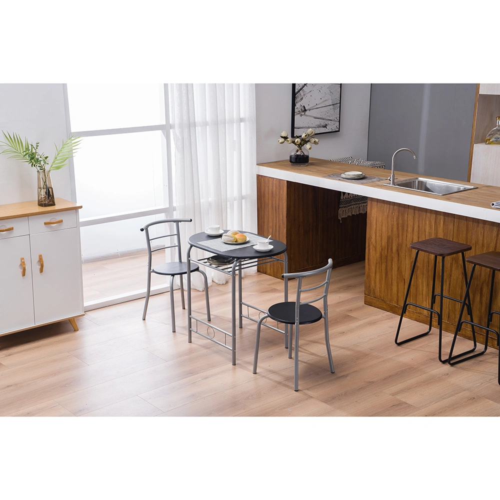 PVC Breakfast Table (One Table and Two Chairs) Black view 23