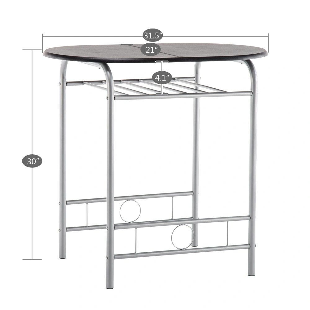 PVC Breakfast Table (One Table and Two Chairs) Black view 6
