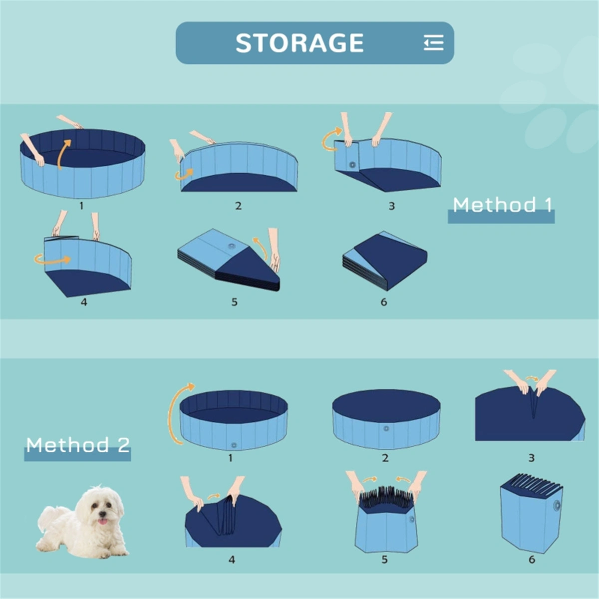 Heavy Duty Dog Pool, Extra Large Foldable Pet Bathtub, Portable Puppy Swimming Pool with Drain Plug, Durable Outdoor Dog SPA Bath for Medium & Large Dogs view 3