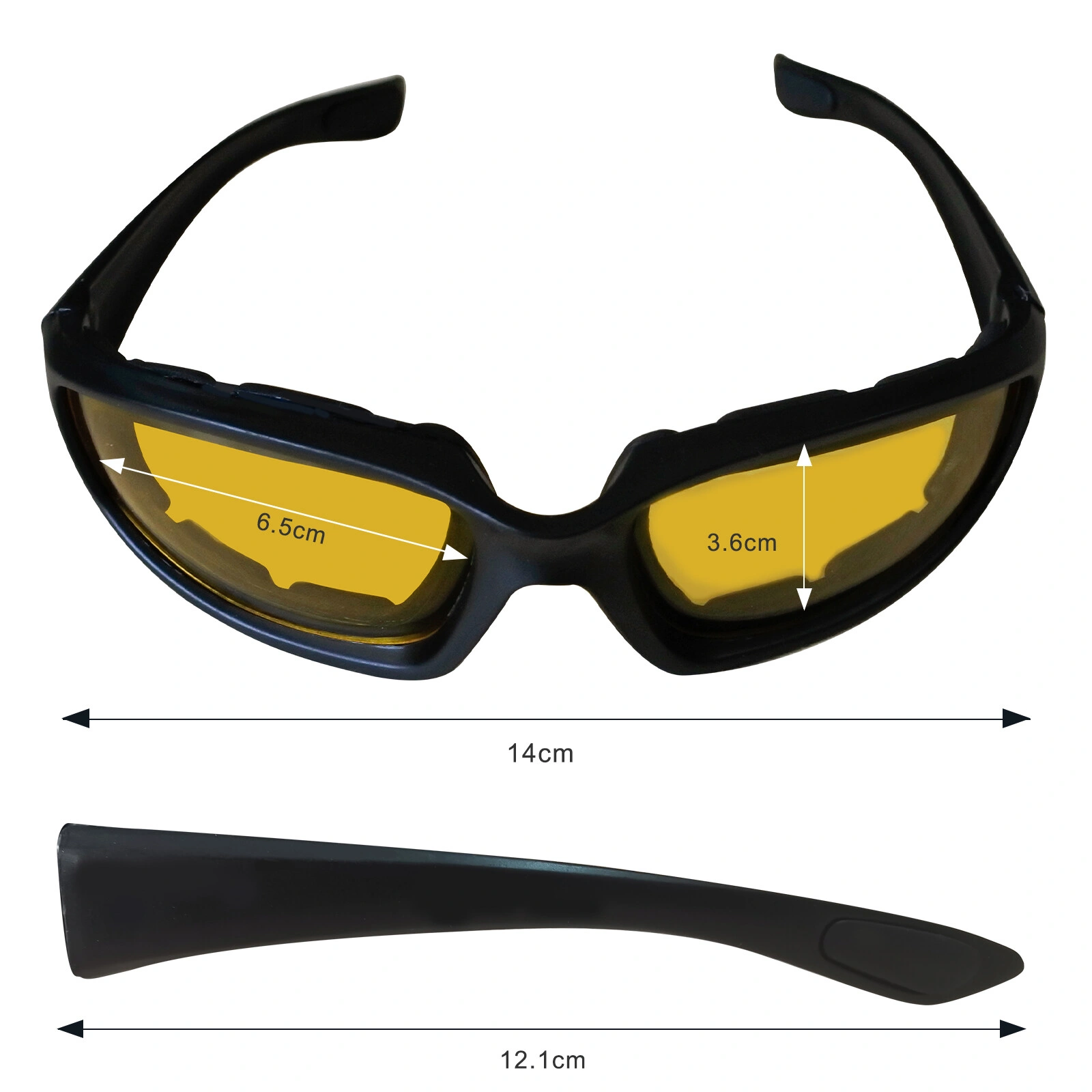 3 Pairs Motorcycle Riding Glasses Wind Resistant Sports Goggles Biker Sunglasses Eye Protection Cycling Sunglass Yellow Lens view 3