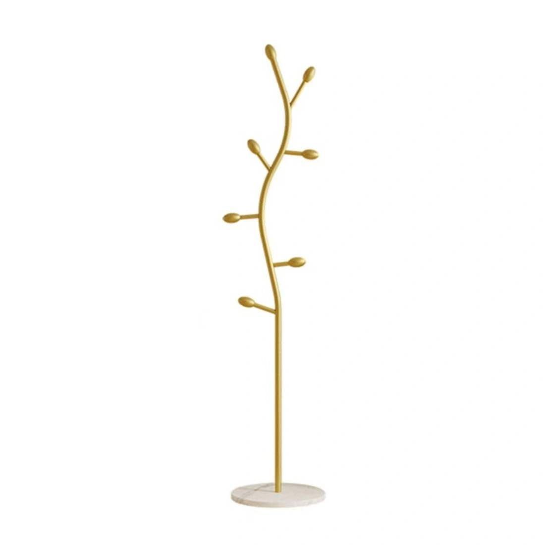 Clothing Rack, Golden Metal Freestanding Heavy Duty Clothes Rack with Marble Base, Multipurpose Garment Hanger for Bedroom, Hat, Scarf, Jacket view 2