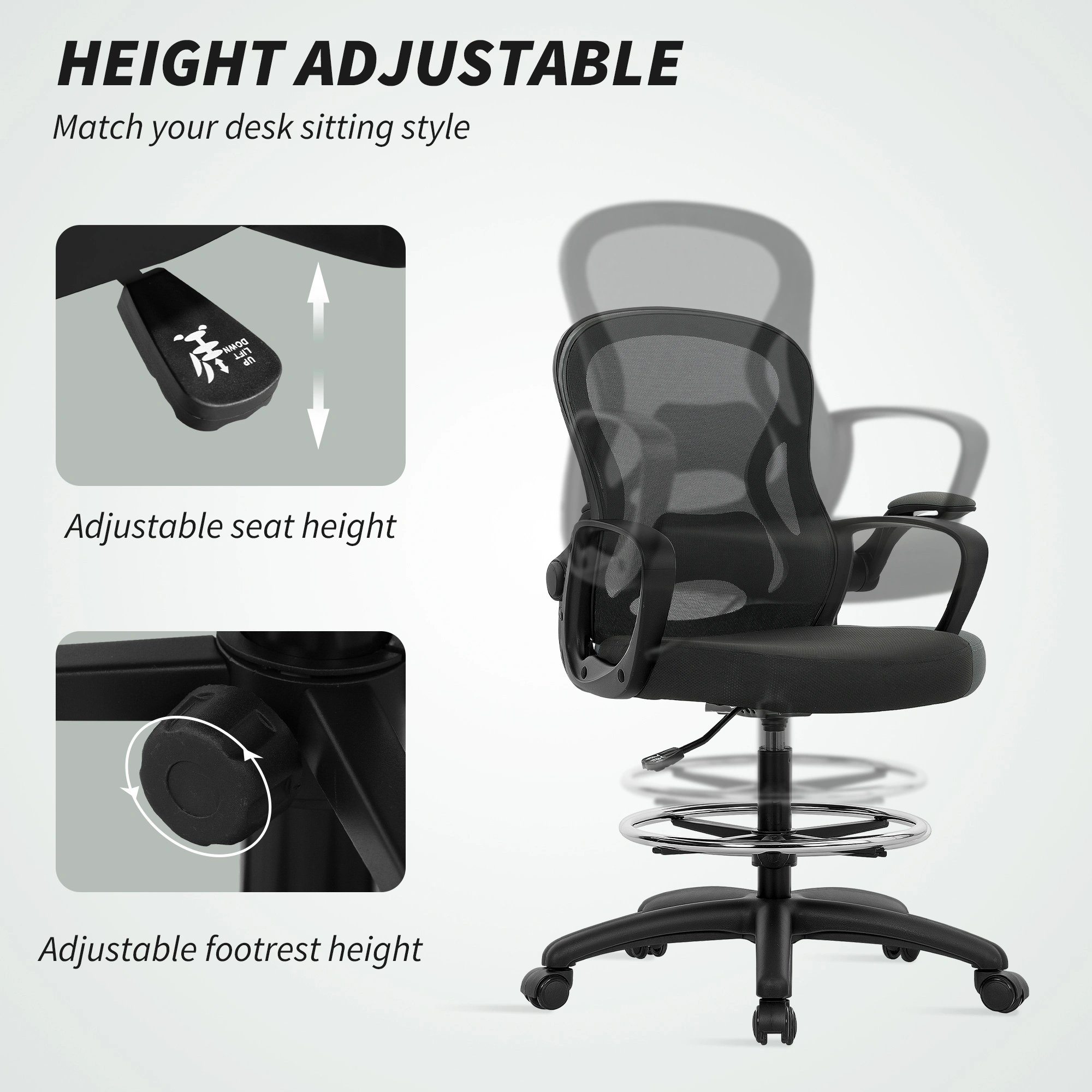 Power Riser Recliner Chair, Electric Lift Reclining Chair with Heat & Massage, Padded Arms, Large Seat for Living Room view 5