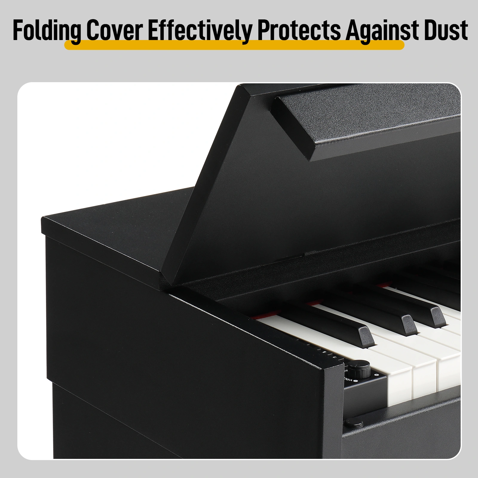 GDP-205S01 88 Keys Digital Piano Full Weighted Action with Furniture Stand, Triple Pedals, Power Adapter & Headphone - Black Flip-Top Home Keyboard for Beginner to Advanced Players view 3