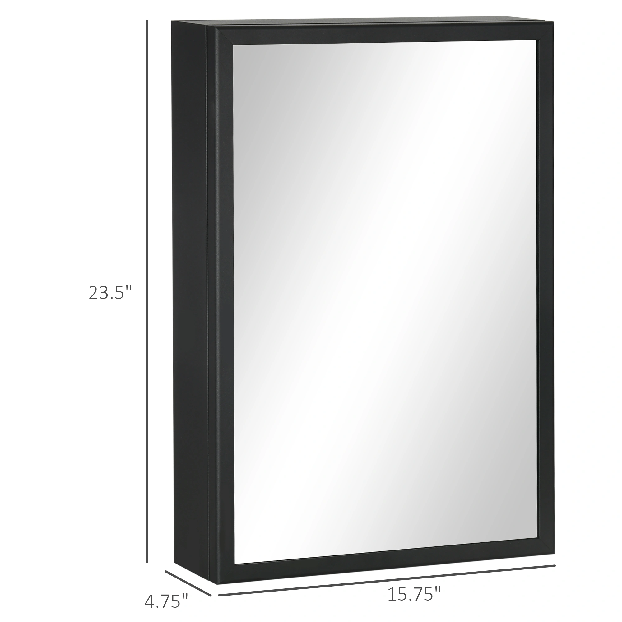 Modern Bathroom Cabinet with Mirror Storage, Wall-Mounted Vanity Organizer, Silver Finish view 2