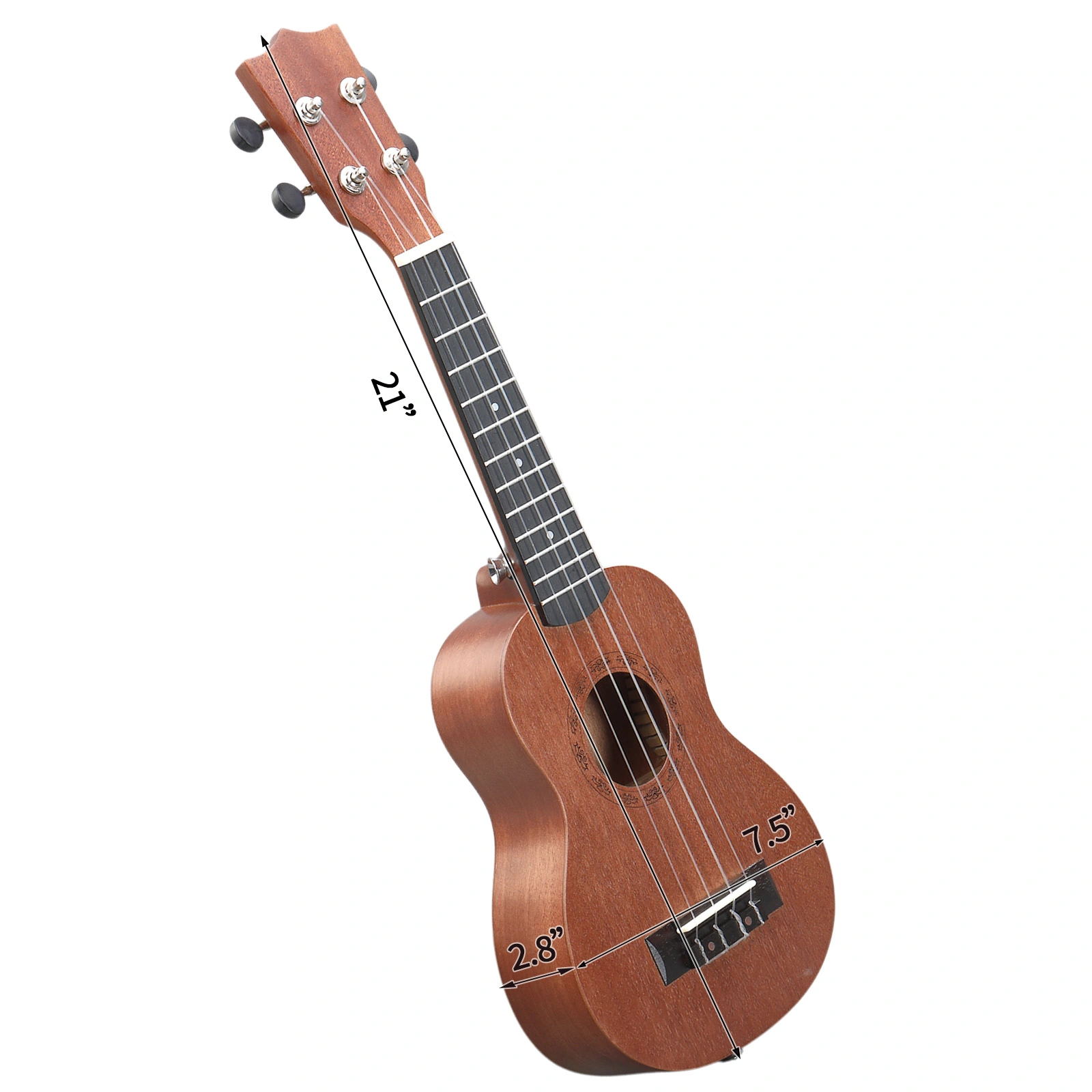 21in mahogany body rosewood fingerboard ukulele, cotton bag, capo, strap, picks*2, tuner,Strings,Dust cloth view 11