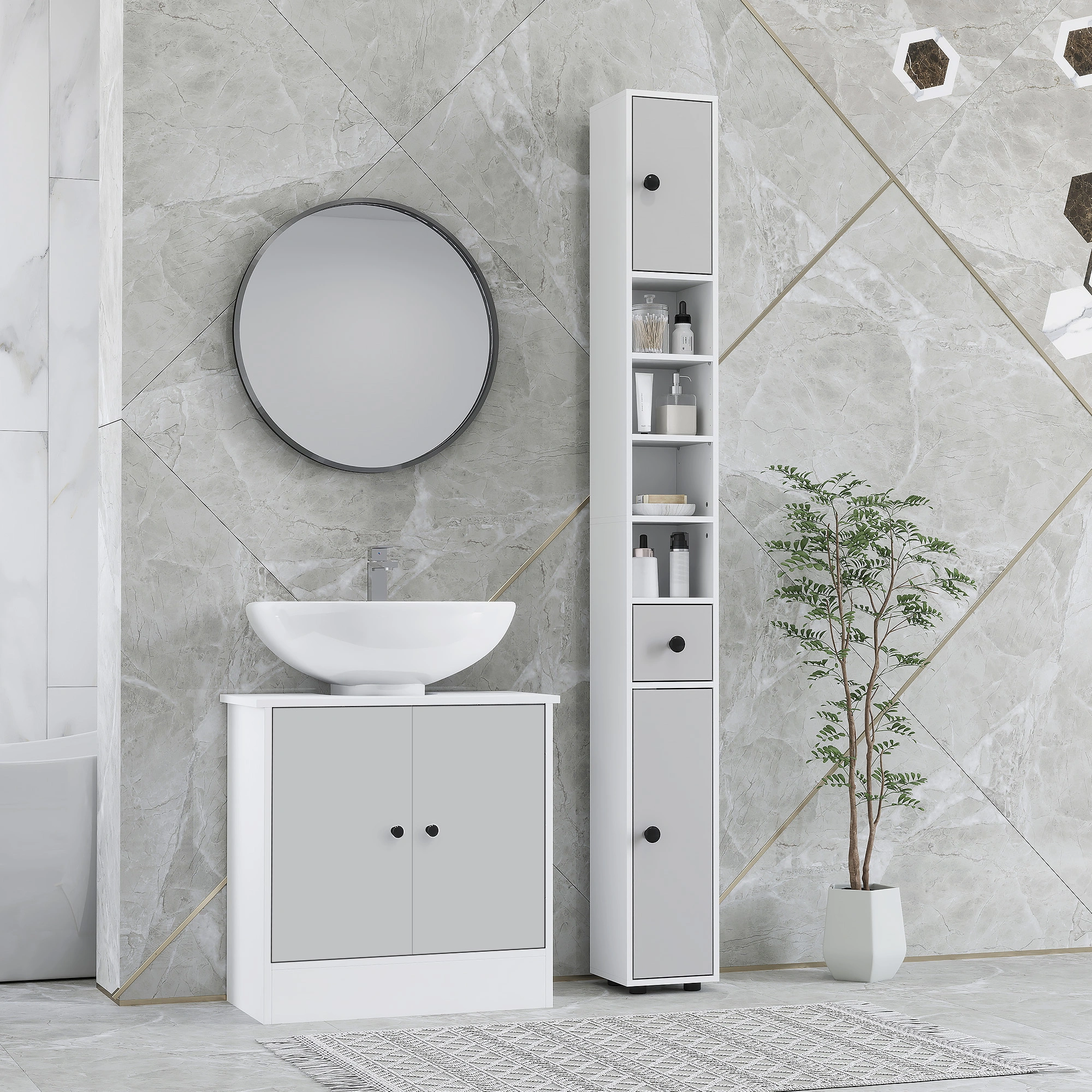 Bathroom Cabinet - Wall-Mounted Storage Cabinet with Mirror, Moisture-Resistant Organizer view 4