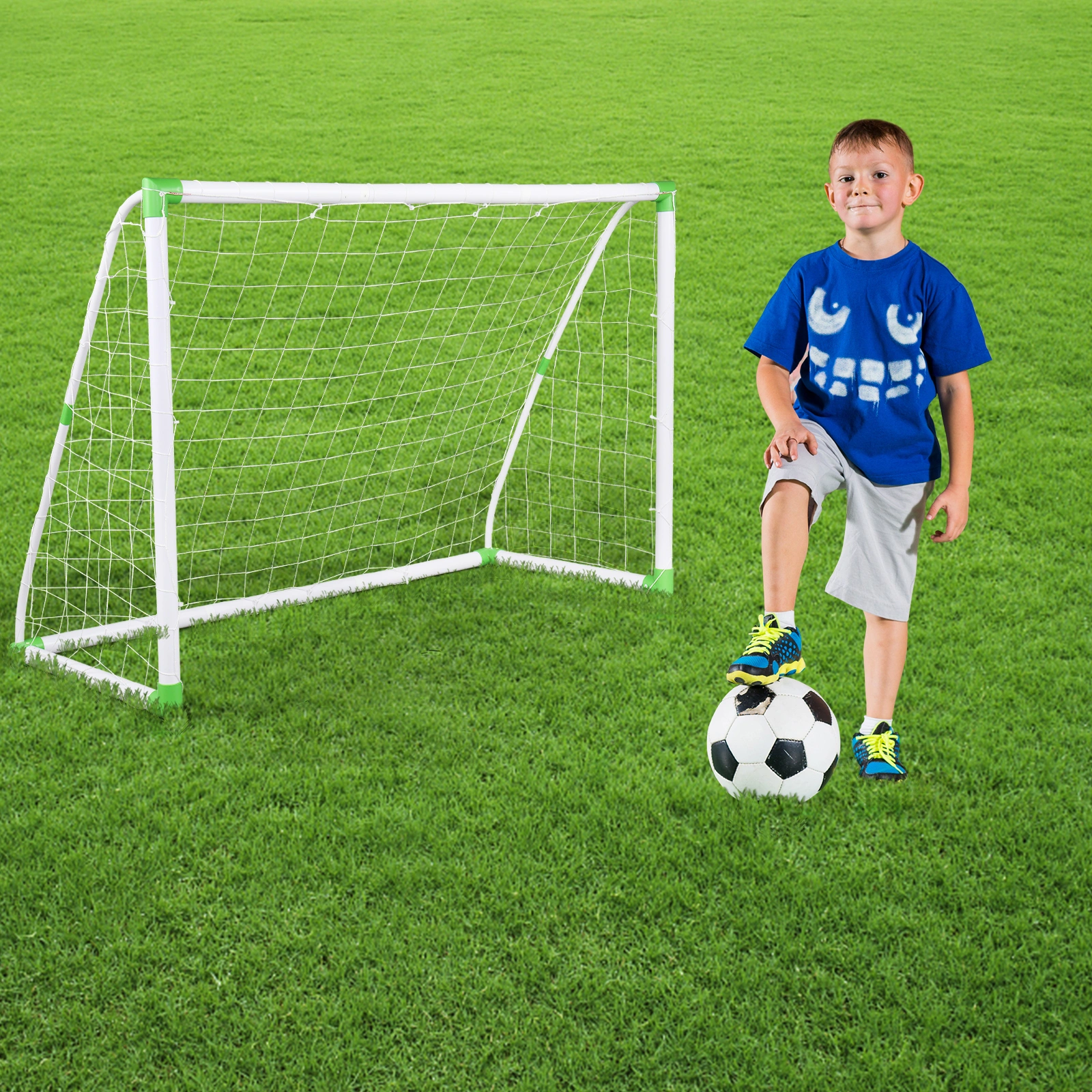 6' x 4' Soccer Goal Training Set with Net Buckles Ground Nail Football Sports view 10