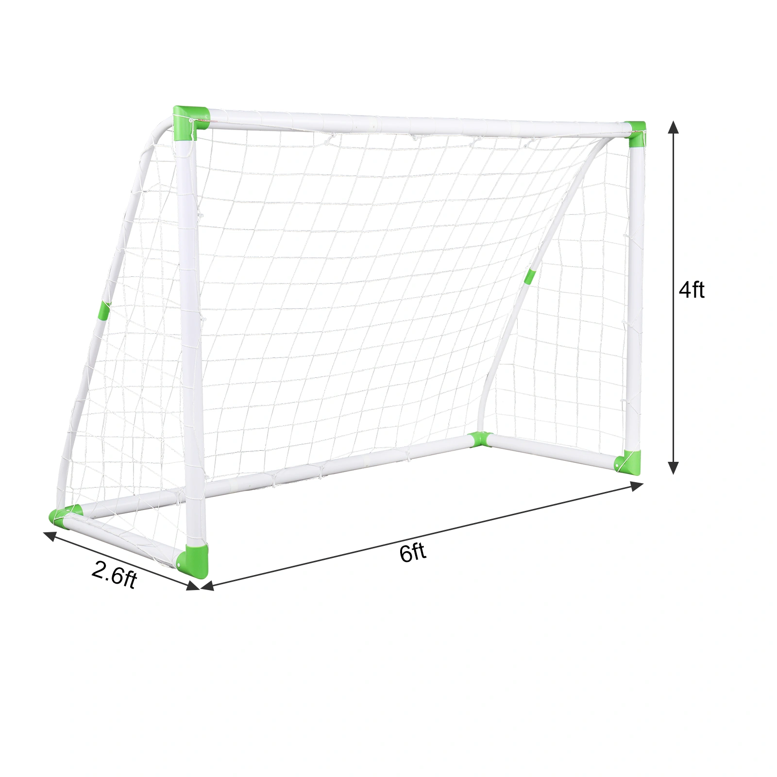 6' x 4' Soccer Goal Training Set with Net Buckles Ground Nail Football Sports view 4