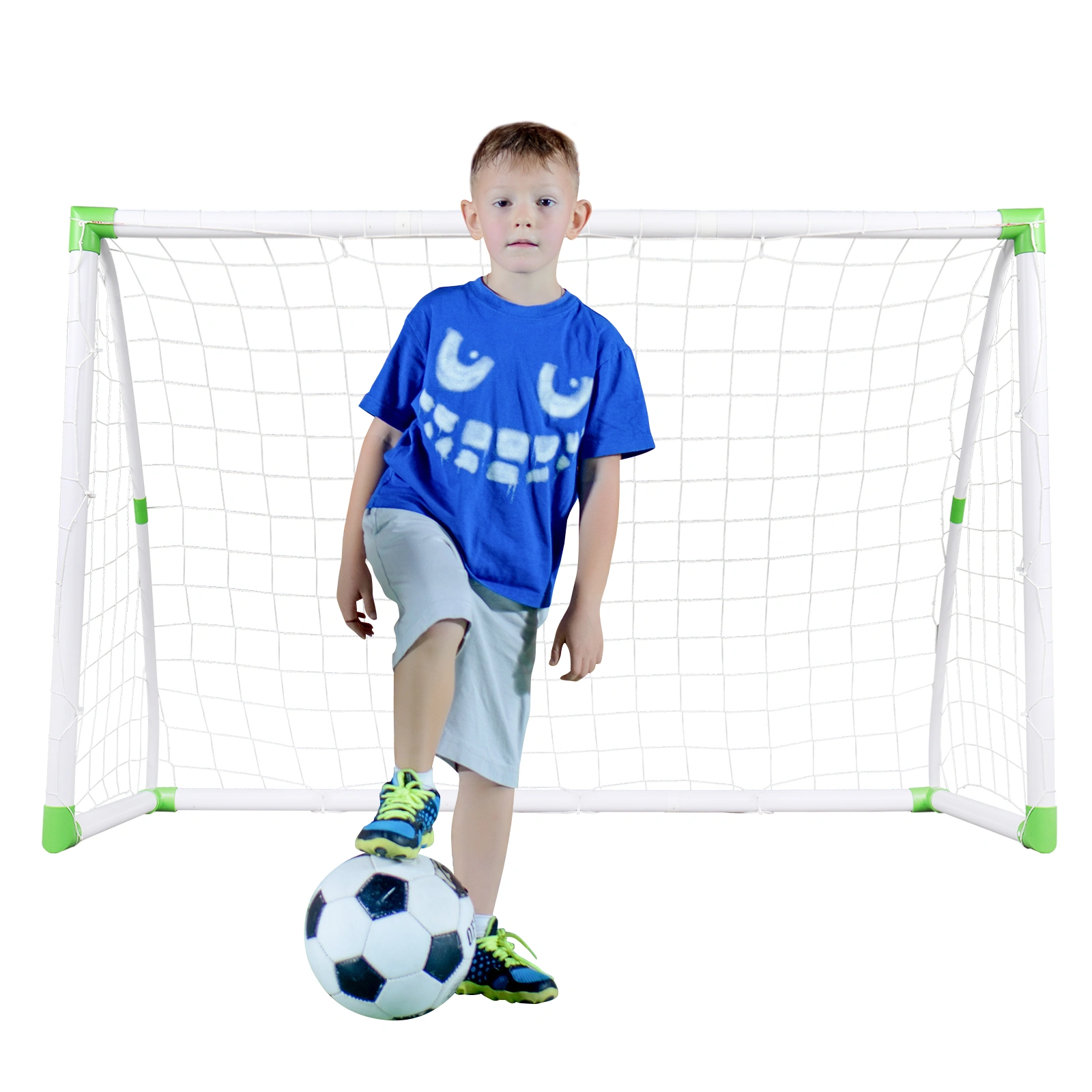 6' x 4' Soccer Goal Training Set with Net Buckles Ground Nail Football Sports view 8