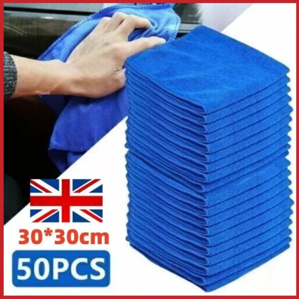 50X Large Microfibre Cleaning Cloths Auto Car Detailing Soft Towel Duster Wash