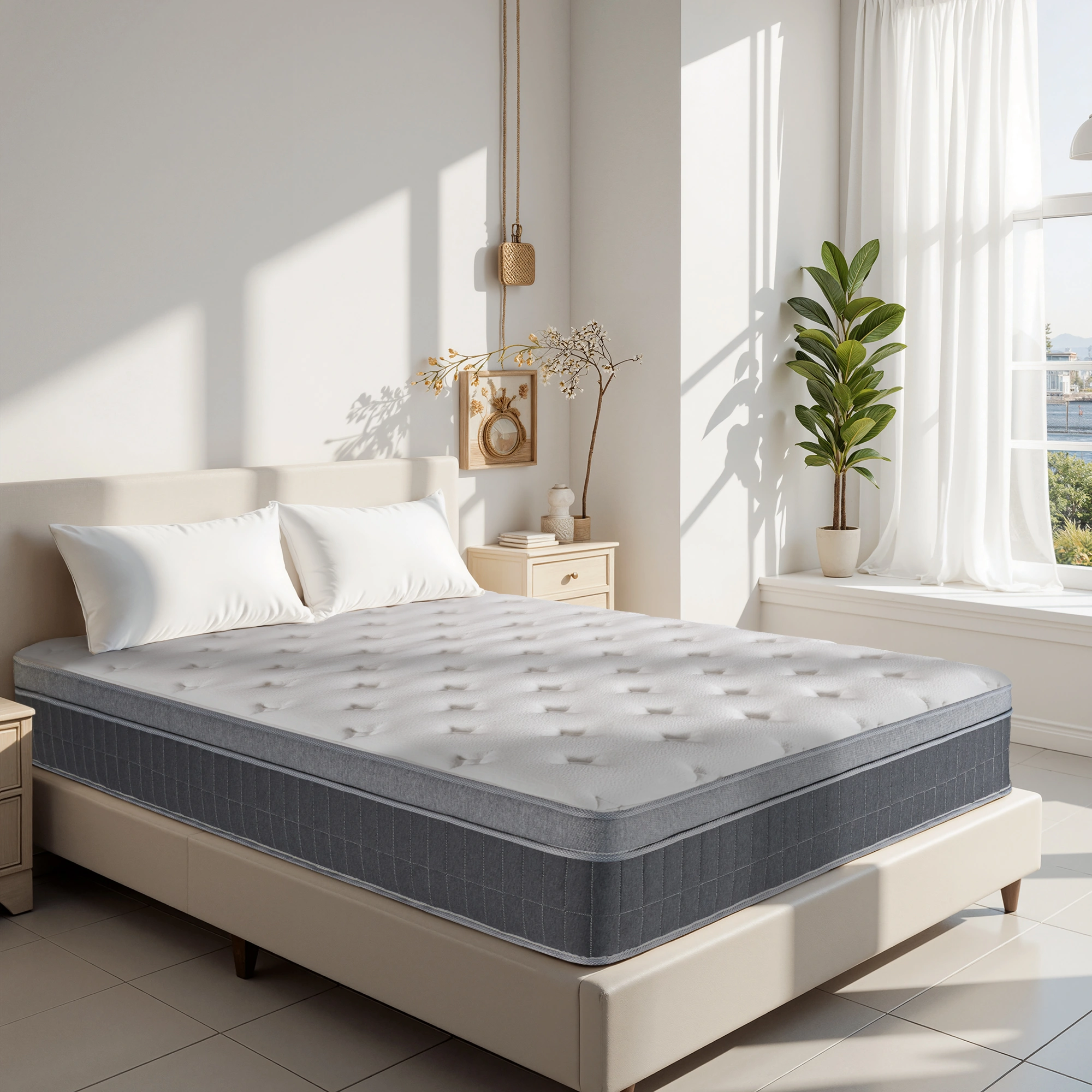 King Size Mattress in a Box 12 Inch Memory Foam Hybrid Mattress with Pocketed Springs Medium Firm Support Motion Isolation Edge Support 60 Night Trial