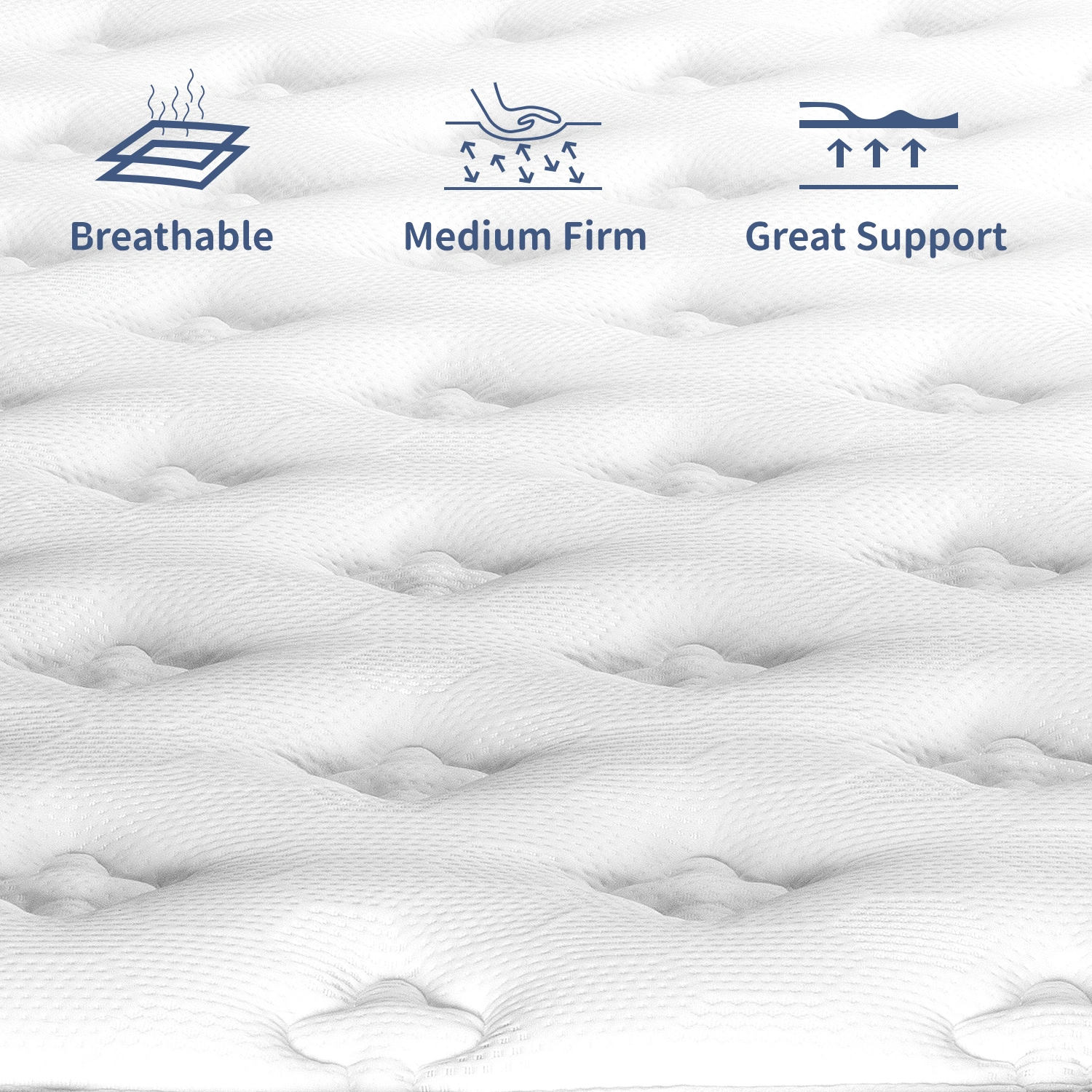 King Size Mattress in a Box 12 Inch Memory Foam Hybrid Mattress with Pocketed Springs Medium Firm Support Motion Isolation Edge Support 60 Night Trial view 5