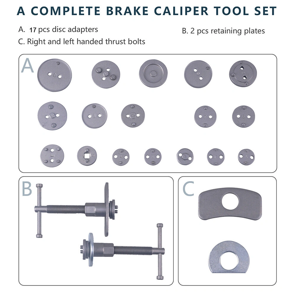 23pc Brake Caliper Piston Wind Back Tool Kit Set for Car Auto Universal Disc Brake view 4