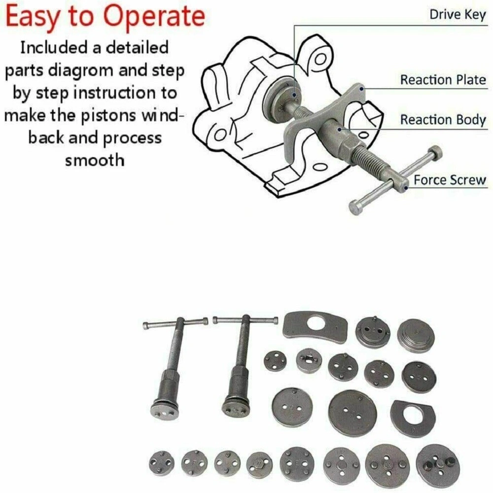 23pc Brake Caliper Piston Wind Back Tool Kit Set for Car Auto Universal Disc Brake view 5
