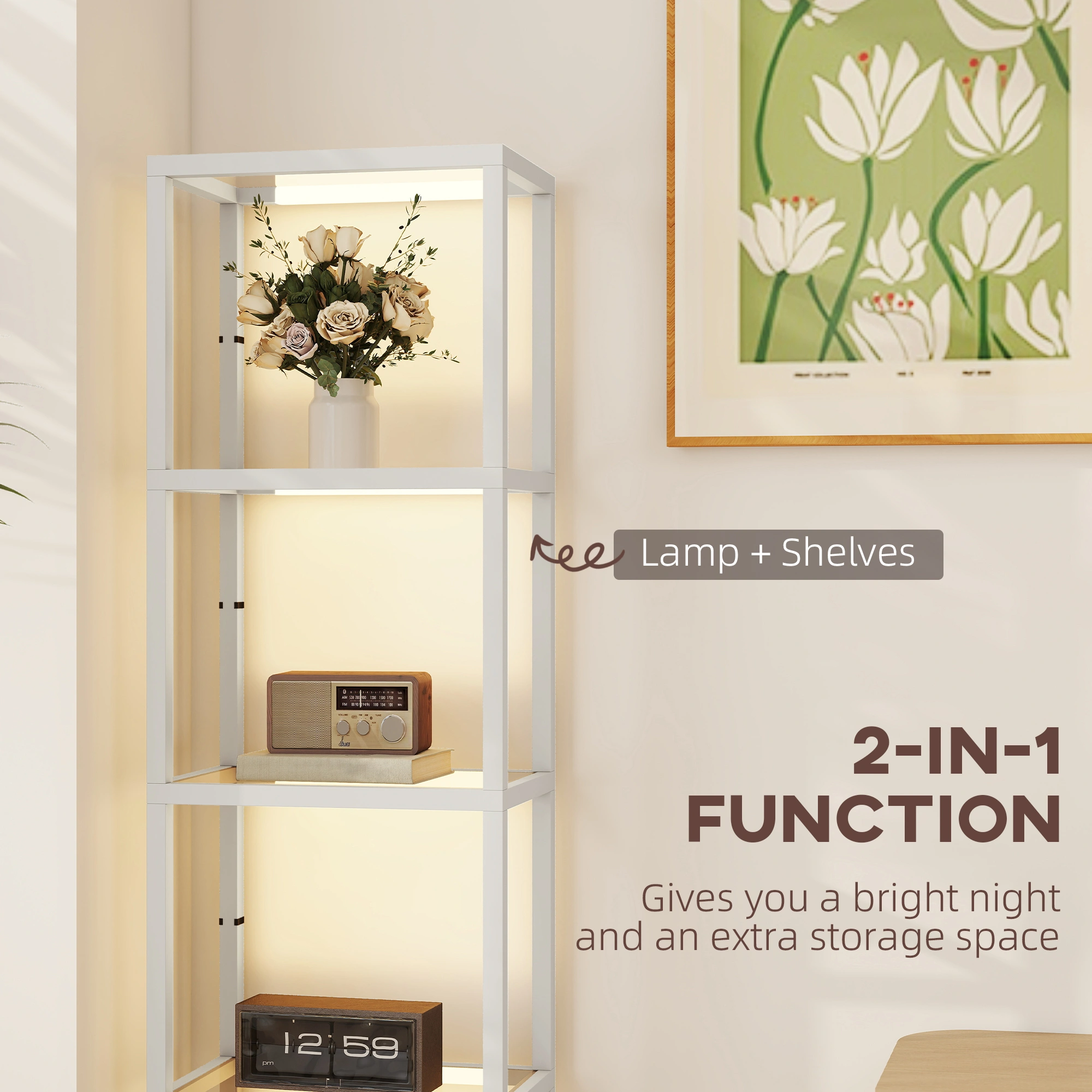 Modern LED Floor Lamp with Remote Dimmer, Tall Torchiere Standing Light for Living Room Bedroom, Energy Saving E26 Bulb Compatible, Black Metal Finish view 2