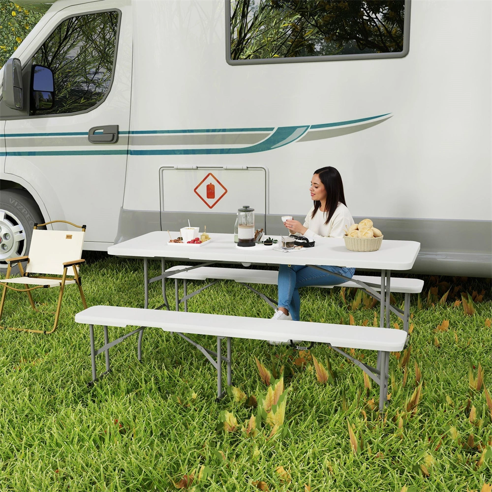 Picnic Table Set for 4 - Folding Outdoor Dining Table with Benches for Camping